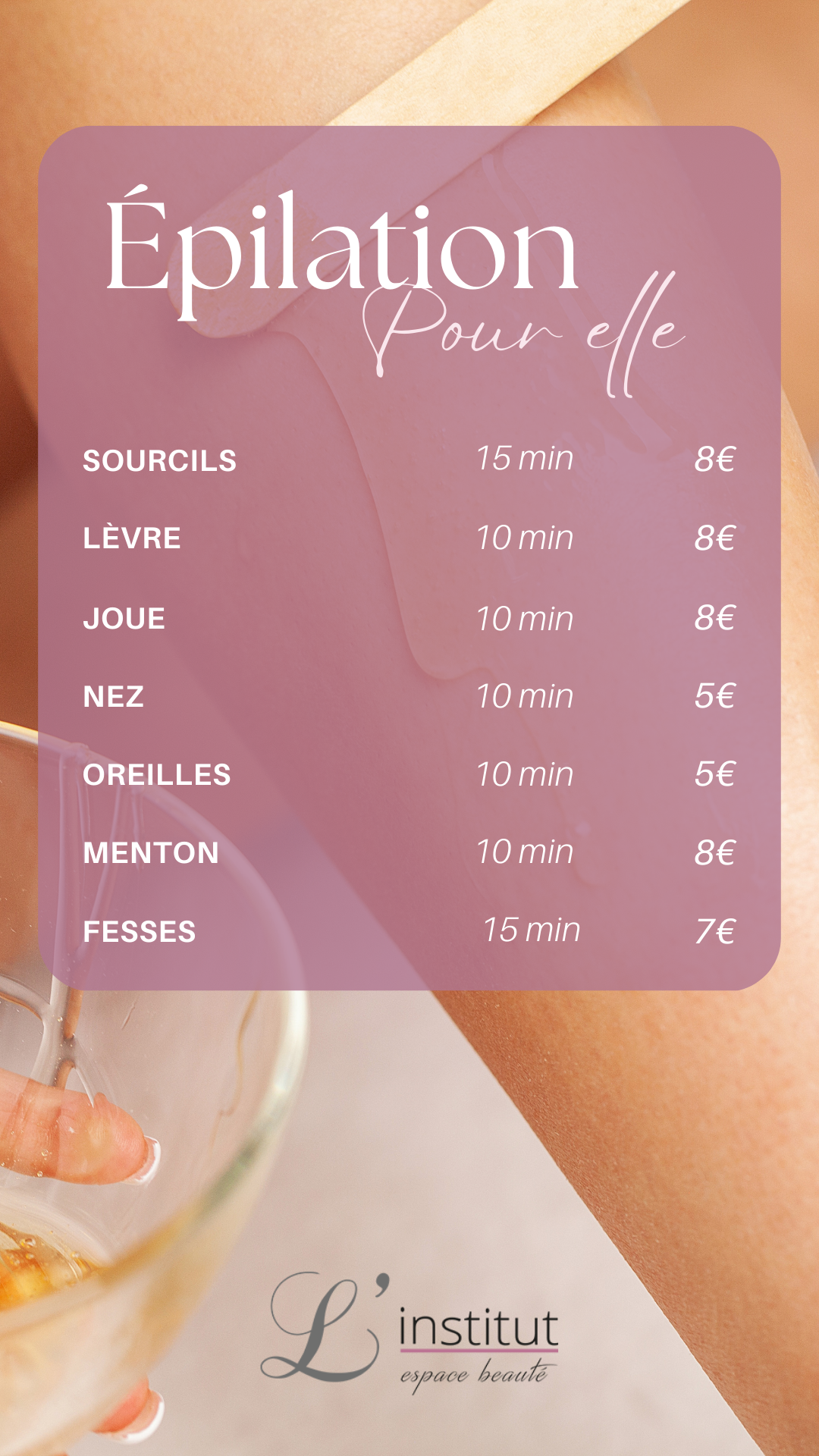 Tarifs institut de beauté — slide 5